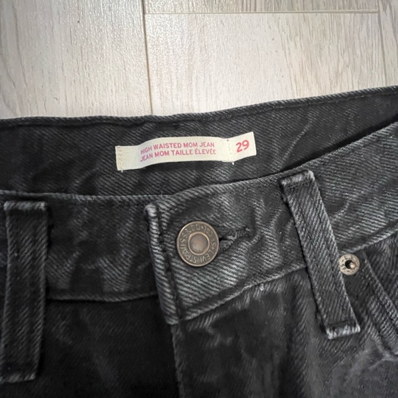 Black Distressed Mom Jeans - Picture 3 of 4